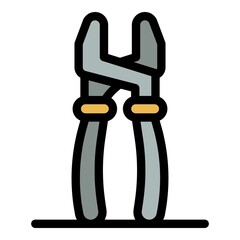 Poster - Repairman pliers icon. Outline repairman pliers vector icon color flat isolated