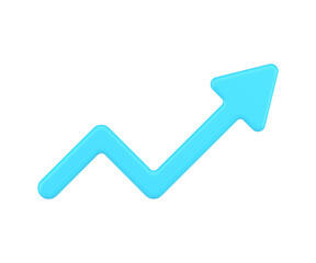 Poster - Blue growth graph arrow 3d icon vector illustration