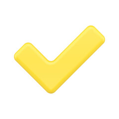 Poster - Yellow check mark consent 3d icon vector illustration