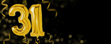 Golden Balloons With Copy Space - Number 31