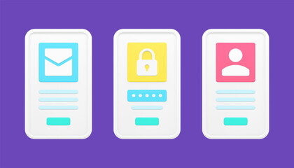 Poster - Mobile applications for protecting user data 3d icon