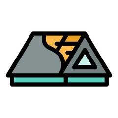 Poster - Roof sectional view icon. Outline roof sectional view vector icon color flat isolated