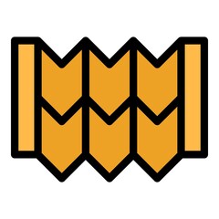 Poster - Roofing tile acute angle icon. Outline roofing tile acute angle vector icon color flat isolated