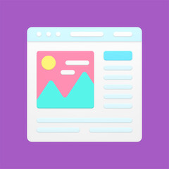 Poster - Travel website 3d icon. Modern site dedicated to tourism