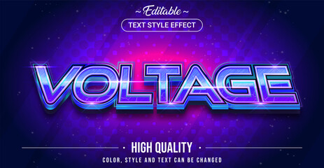 Editable text style effect - Voltage text style theme.