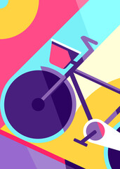 Wall Mural - Poster with city bike. Placard design in flat style.