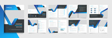 Company Profile Corporate Brochure Template Design 16 Pages With Vector Creative Gradient Shapes 