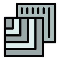Poster - Two pieces of the roof trim icon. Outline two pieces of the roof trim vector icon color flat isolated
