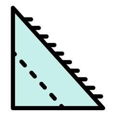 Poster - Corner part of the roof icon. Outline corner part of the roof vector icon color flat isolated