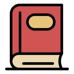 Poster - Phonebook icon. Outline phonebook vector icon color flat isolated
