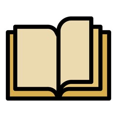 Poster - Open notebook icon. Outline open notebook vector icon color flat isolated