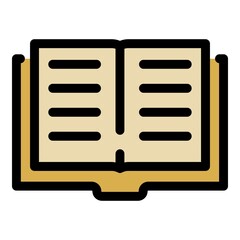 Poster - Exercise book icon. Outline exercise book vector icon color flat isolated