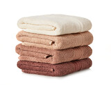 Fototapeta  - Clean towels stack on white background