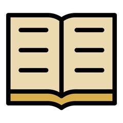 Poster - Open encyclopedia icon. Outline open encyclopedia vector icon color flat isolated