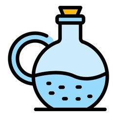 Poster - Carafe with liquid icon. Outline carafe with liquid vector icon color flat isolated