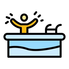 Poster - Pool icon. Outline pool vector icon color flat isolated