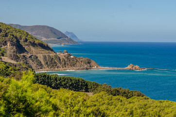 oastal landscape on a sunny day whit a clear blue sky