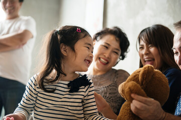 Wall Mural - Family spending time together at home