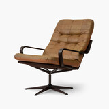 Fototapeta  - Vintage leather chair mid century modern