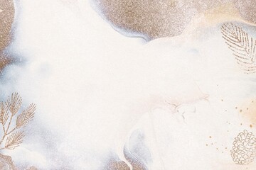 botanical christmas background, holiday design in watercolor & glitter