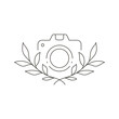 © provectors - Elegant simple camera with tree branch botanic decor for art hobby or work occupation logo vector