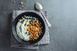 Homemade granola muesli with yogurt