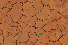 Dry Cracked Clay. Dry Soil Surface With Deep Cracks Textured Background.