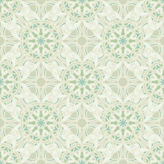  Vector seamless background. Endless colorful texture. Use for wallpaper, textile, book cover, clothes. In pastel green and white colors
