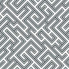 Poster - Abstract seamless line maze pattern. Labyrinth background. Geometric irregular backdrop. Vector.