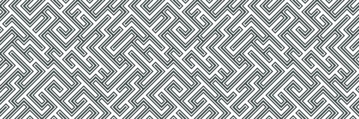 Wall Mural - Abstract seamless line maze pattern. Labyrinth background. Geometric irregular backdrop. Vector.