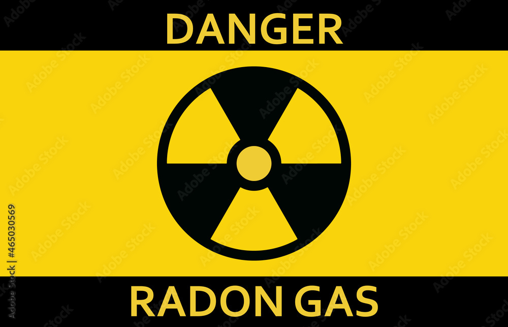Danger radon gas warning poster. Clipart image