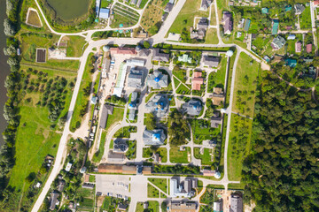 Wall Mural - Aerial view on the Cathedral of the Nativity in Pafnutie monastery in Borovsk. Orthodox monastery on a summer day