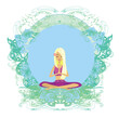 © diavolessa - Yoga girl in lotus position - abstract card