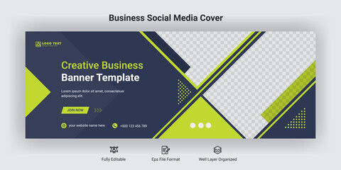 Wall Mural - Creative business conference marketing social media facebook cover banner post template