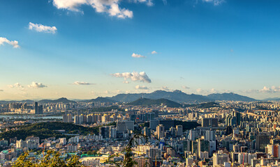 Wall Mural - view of the city Seoul South Korea.