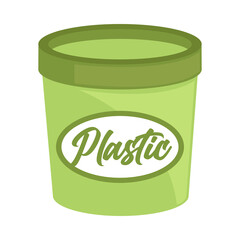 Canvas Print - green plastic container