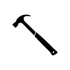 Wall Mural - Hammer icon. Black silhouette. Side view. Vector simple flat graphic illustration. The isolated object on a white background. Isolate.