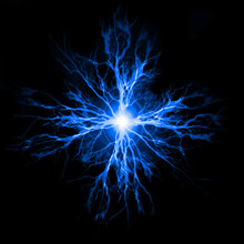 Pure Power And Electricity Blue Plasma Electrical Engergy
