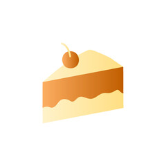 Sticker - coffee cake icon  in color icon, isolated on white background 