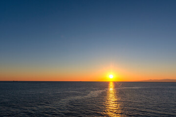 Wall Mural - sunset on the sea promenade in Genoa Nervi in Liguria