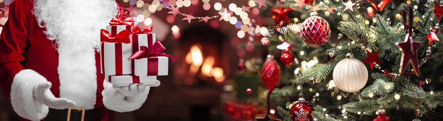 Wall Mural - santa claus brought presents for christmas
