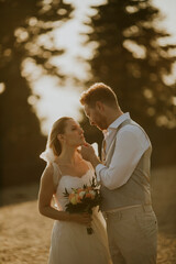 Wall Mural - Young newlywed couple