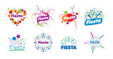 Fototapeta Boho - A set of vector logos with fireworks