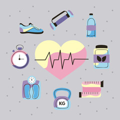 Sticker - nine healthy lifestyle icons