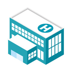 Canvas Print - hospital urban flat icon