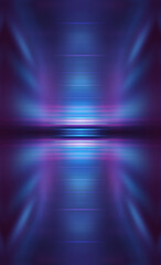 Wall Mural - Dark abstract futuristic background. Digital explosion, ultraviolet neon glow, blurred geometric lines.