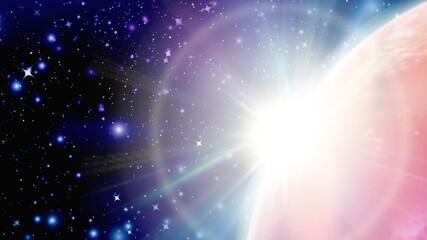 Wall Mural - comet, asteroid, meteorite flying to the planet. glowing asteroid