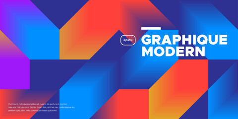 Poster - future geometric banner design. cubic gradient shapes composition. vector illustration.