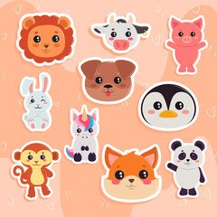 Poster - set of kawaii animals