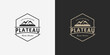 retro mountain, plateau logo design vintage badge